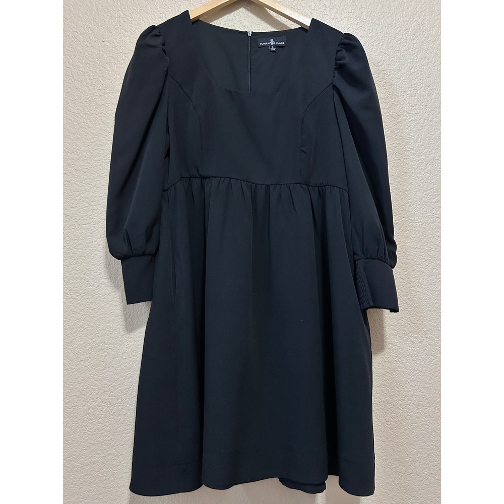 Pomander Place L Puff Sleeve Dress Black Babydoll Tuckernuck Quiet Luxury